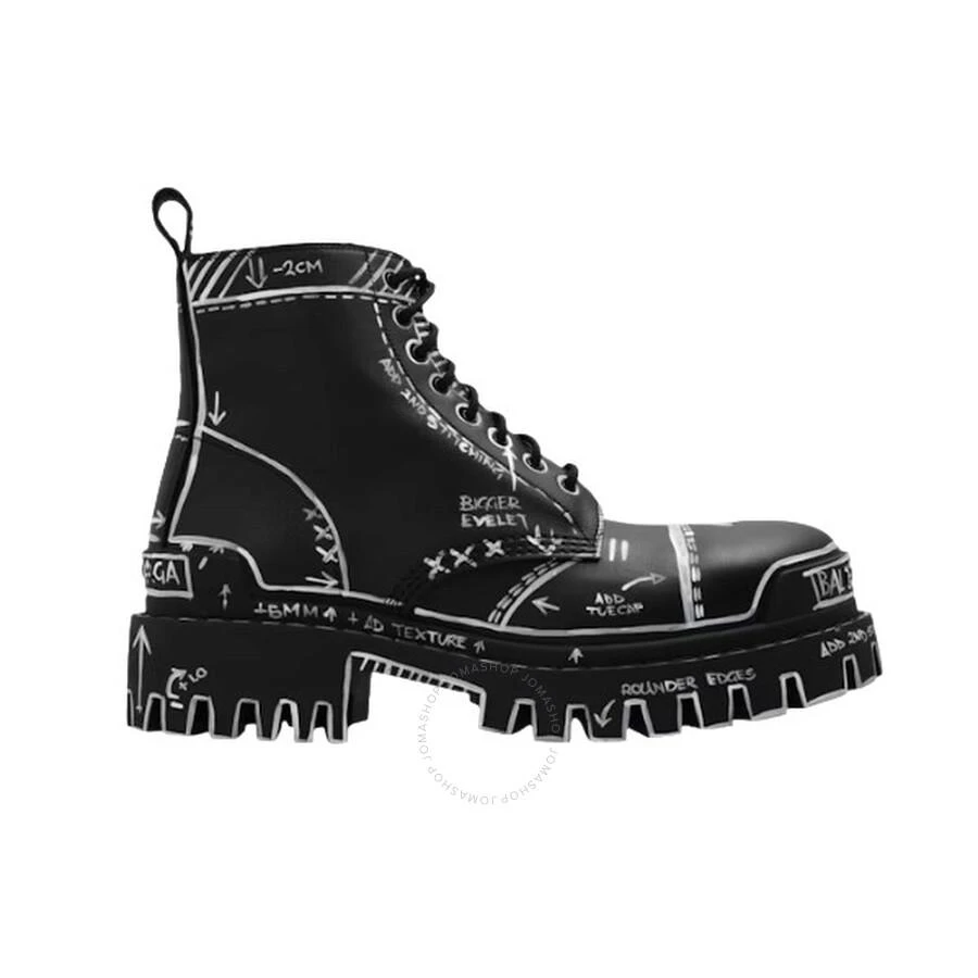 Balenciaga Strike Lace-Up Marker Pen Print Boots 1
