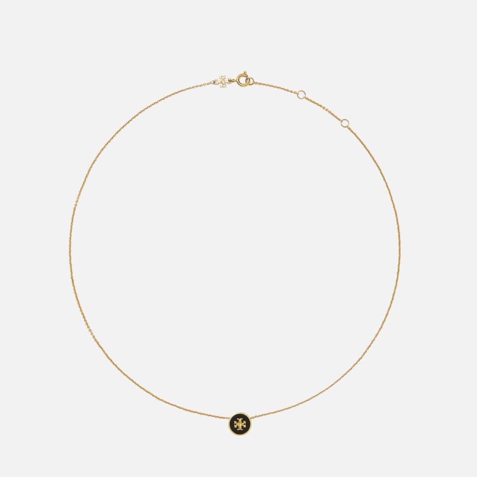 Tory Burch Tory Burch Women's Kira Enamel Pendant Necklace - Tory Gold / Black - OS