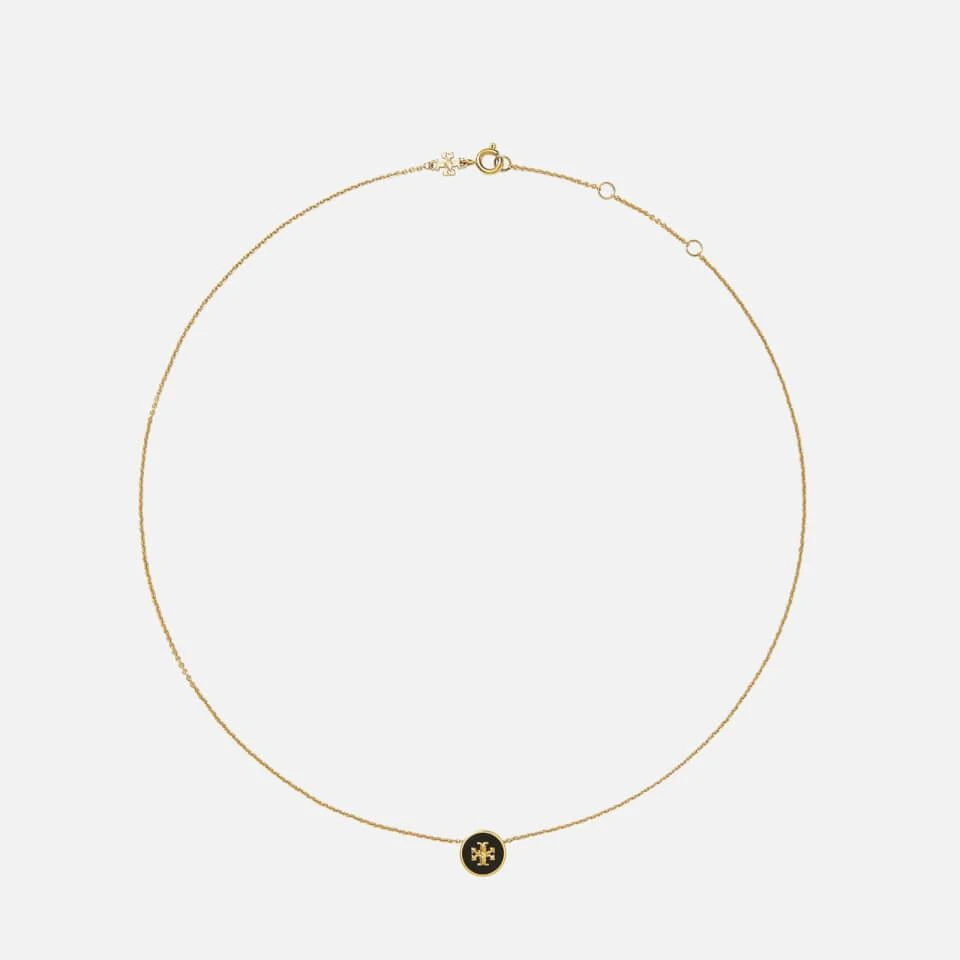 Tory Burch Tory Burch Women's Kira Enamel Pendant Necklace - Tory Gold / Black - OS 1