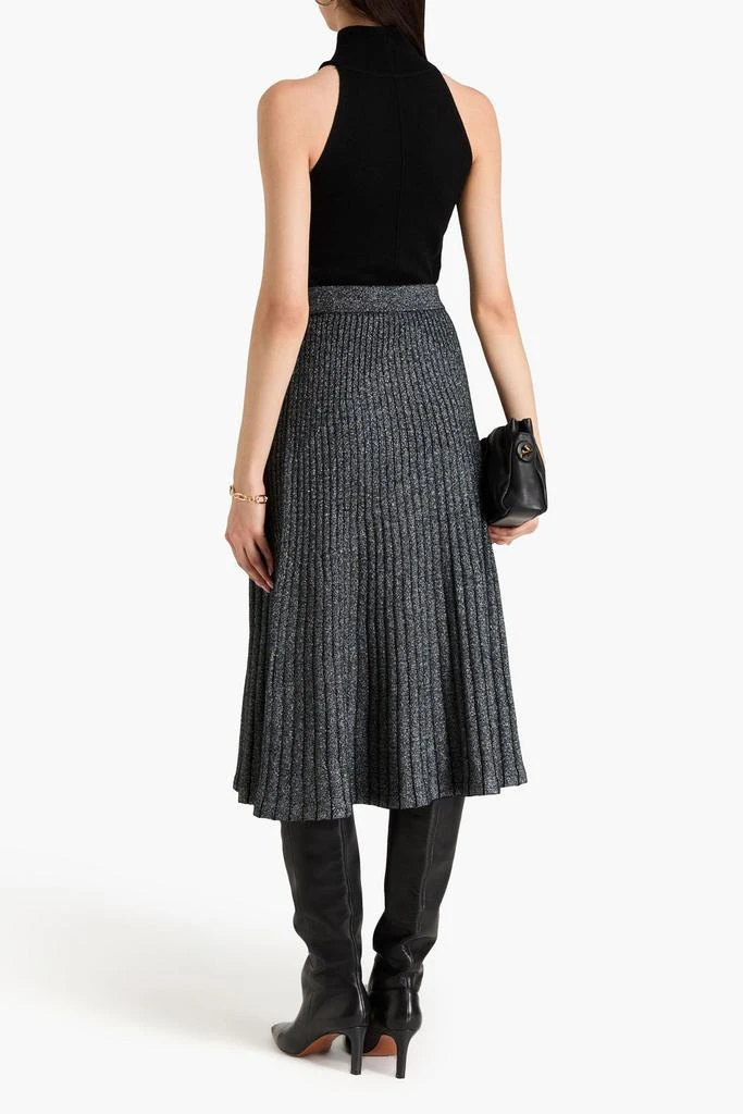 N.PEAL Metallic ribbed cashmere-blend midi skirt 3
