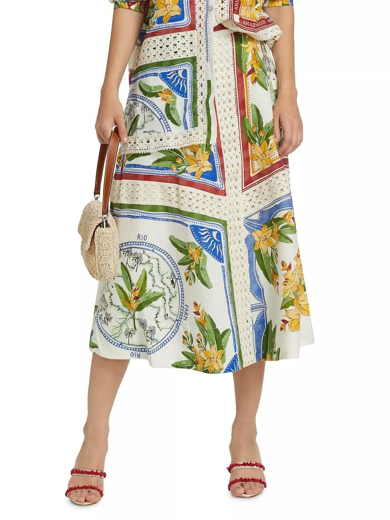 Farm Rio Tropical Destination Crochet Midi-Skirt 3