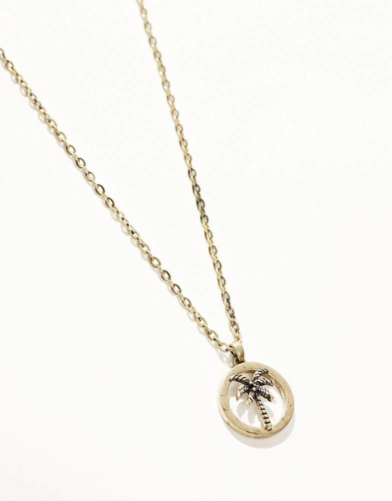 Classics 77 Classics 77 palm tree pendant necklace in gold 2