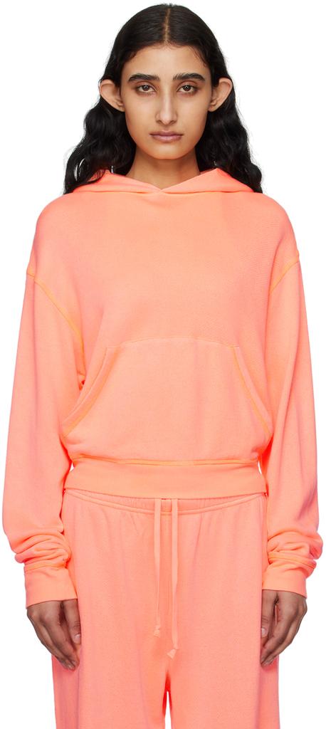 SKIMS Orange Modal French Terry Shrunken Zip Up Sweatshirt