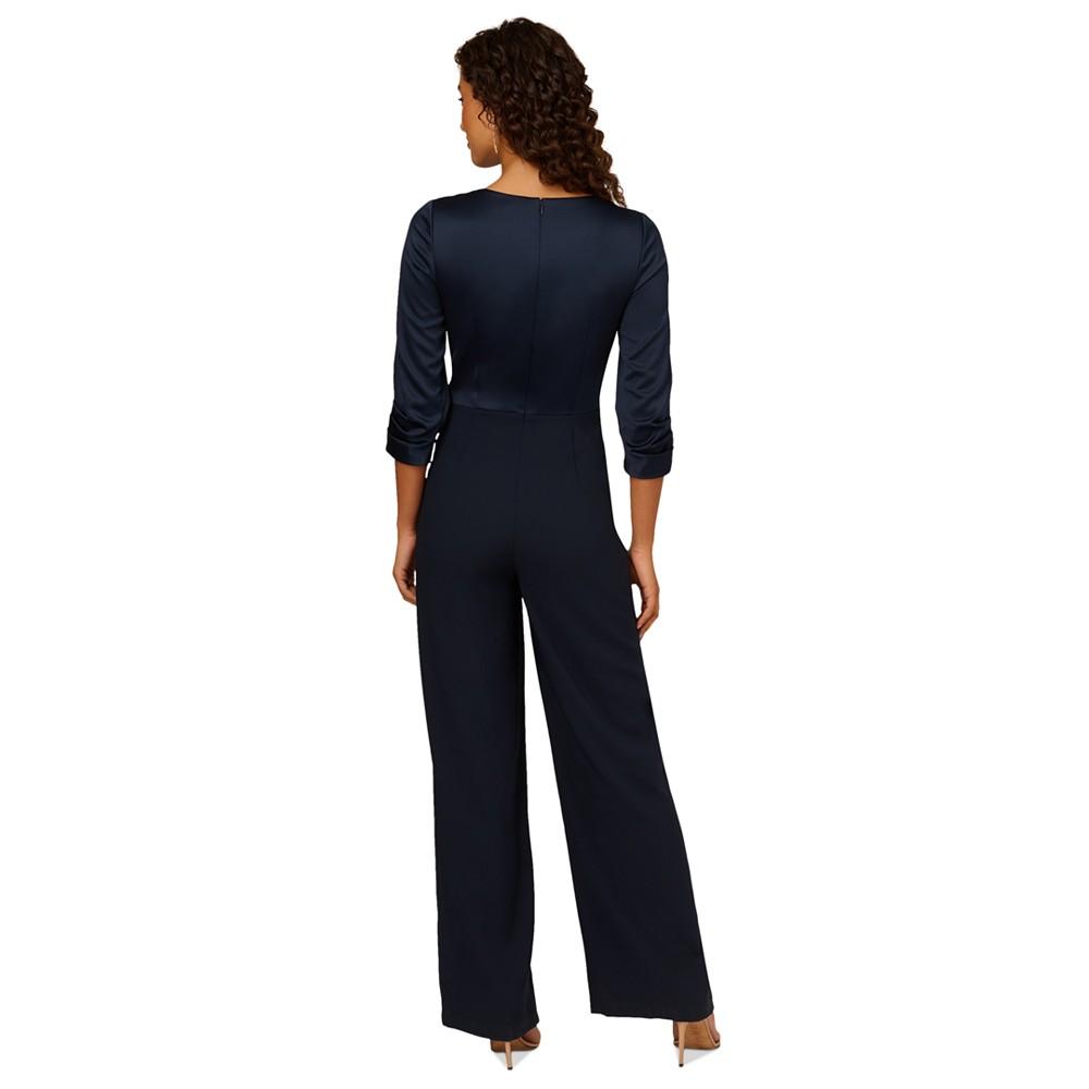 Adrianna Papell Women's Faux-Wrap Wide-Leg Jumpsuit