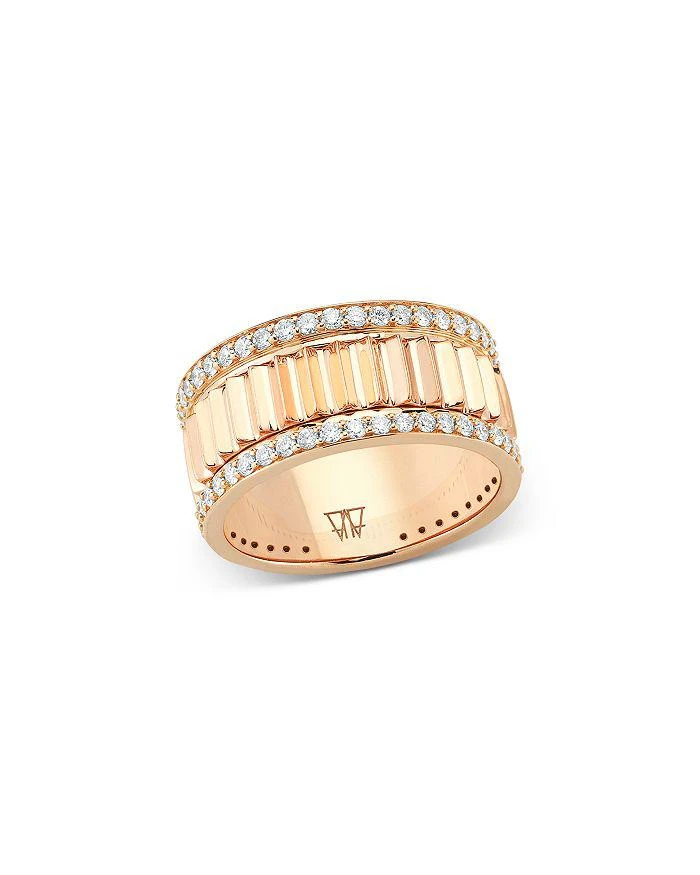 Walters Faith 18K Rose Gold 
Diamond Clive Fluted Band Ring, 0.68 tcw 1