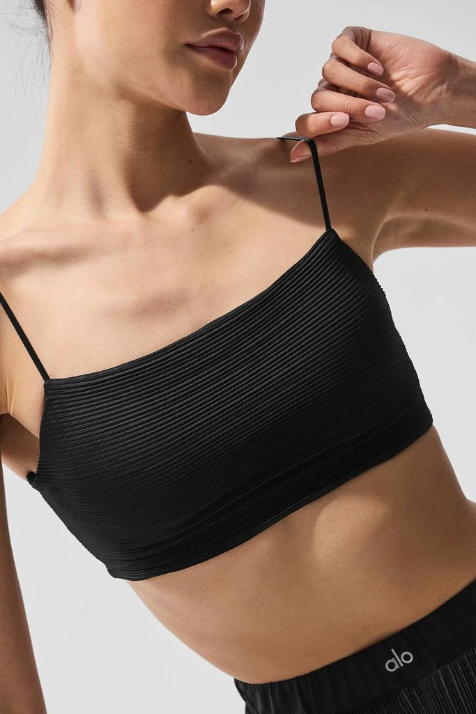 Alo Micro Plisse Game On Bra - Black 4