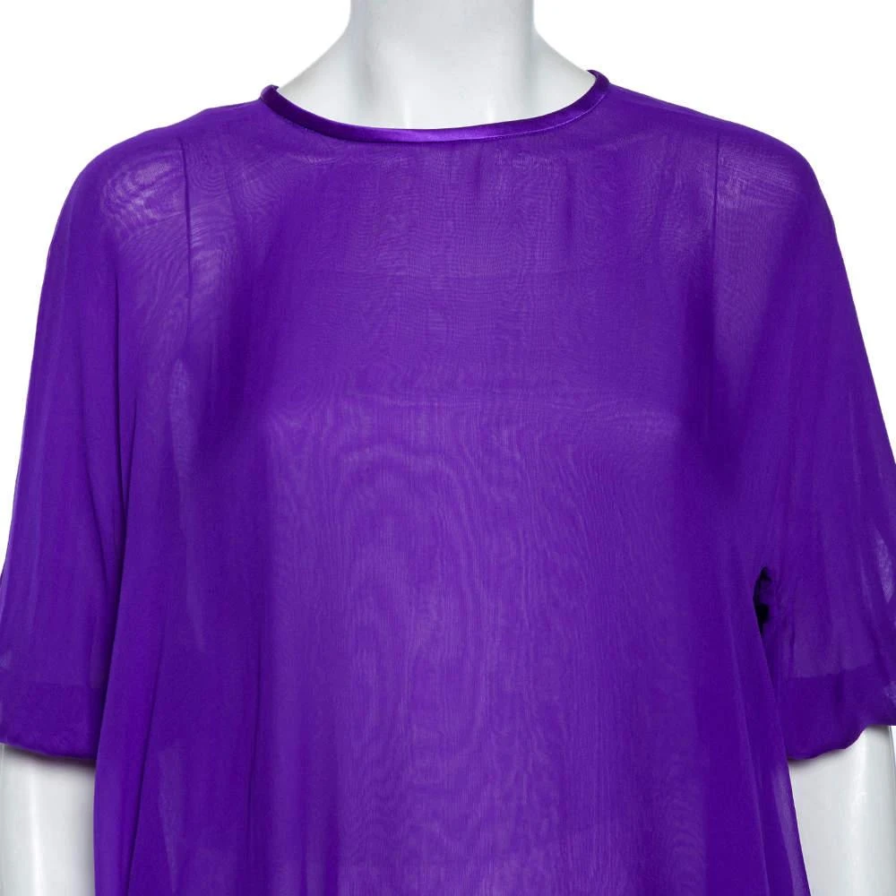Dolce & Gabbana Dolce & Gabbana Purple Silk Chiffon Layered Top S 4