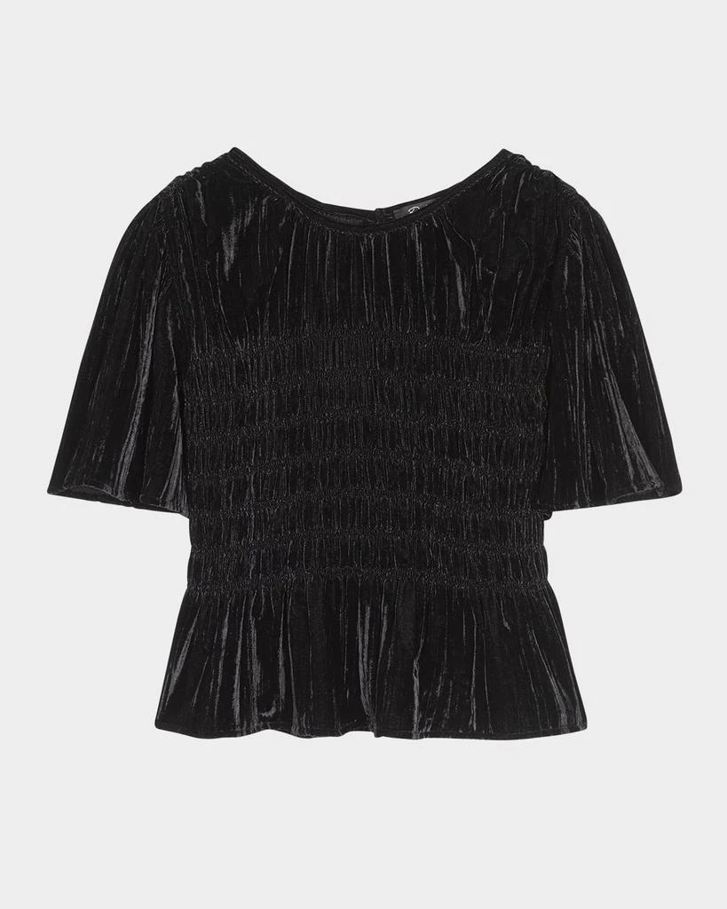 Rails Rosie Smocked Peplum-Hem Velvet Blouse 1
