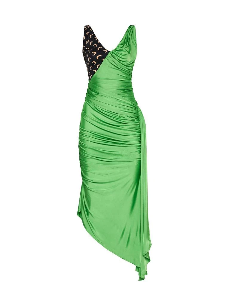 marine serre green dress Marine Serre Jersey Body Shelter Draped Dress