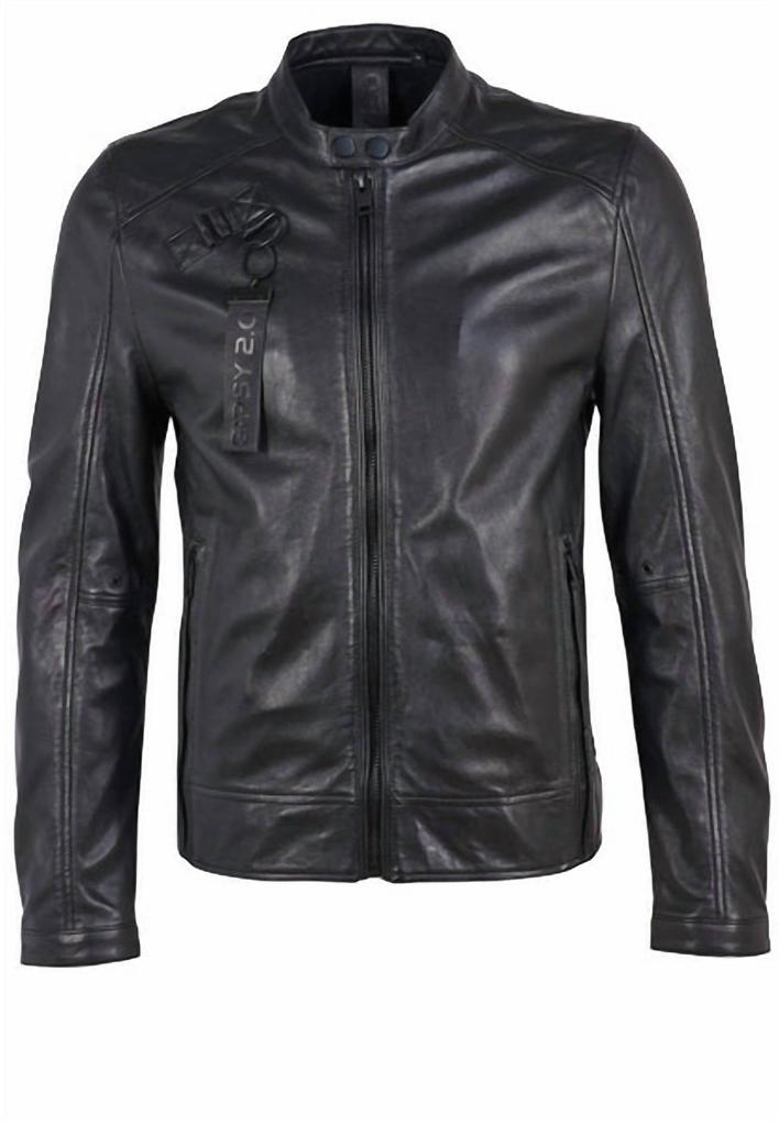 Grained Leather L-HEIN Jacket with Patchworks – On Sale Now with