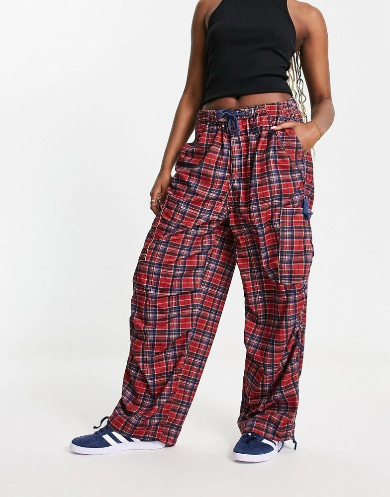 Jaded London Jaded London low rise cargo trousers in tartan