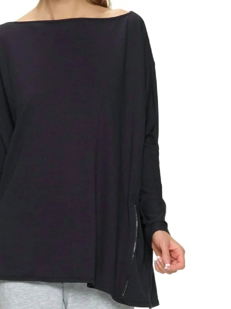 Felina Women's City Terry Poncho In Black 2