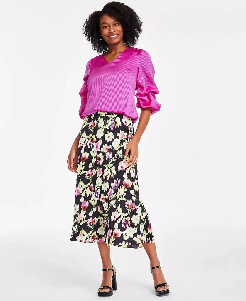 Vince Camuto Women's Floral-Print A-Line Midi Skirt 1