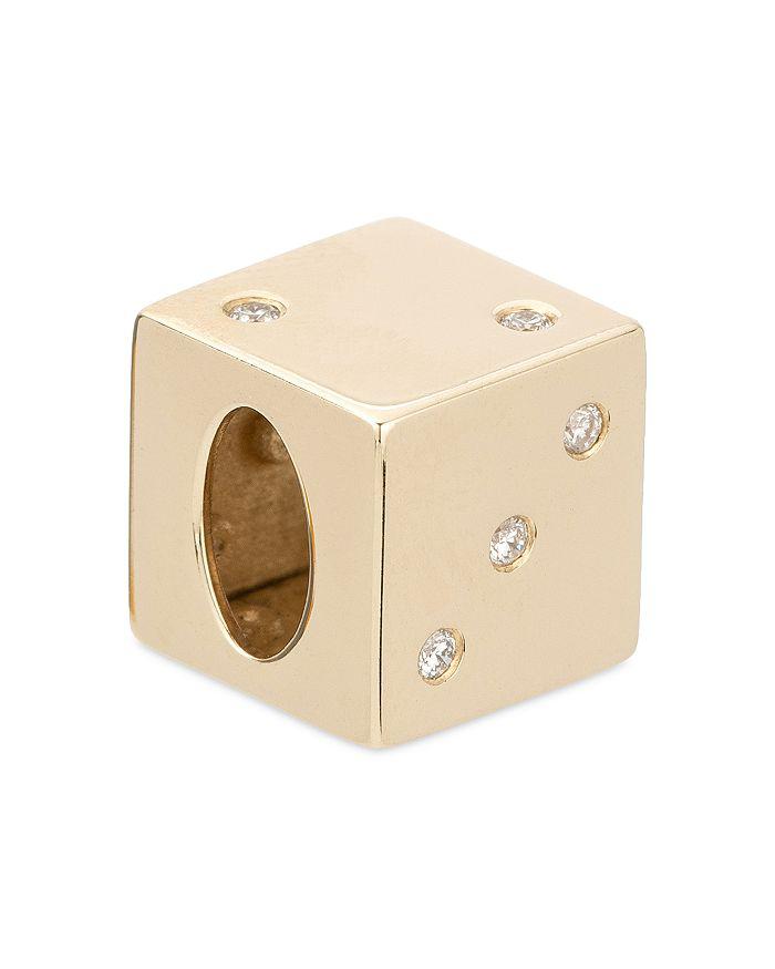 Adina Reyter 14K Yellow Gold Diamond Dice Floating Charm Pendant