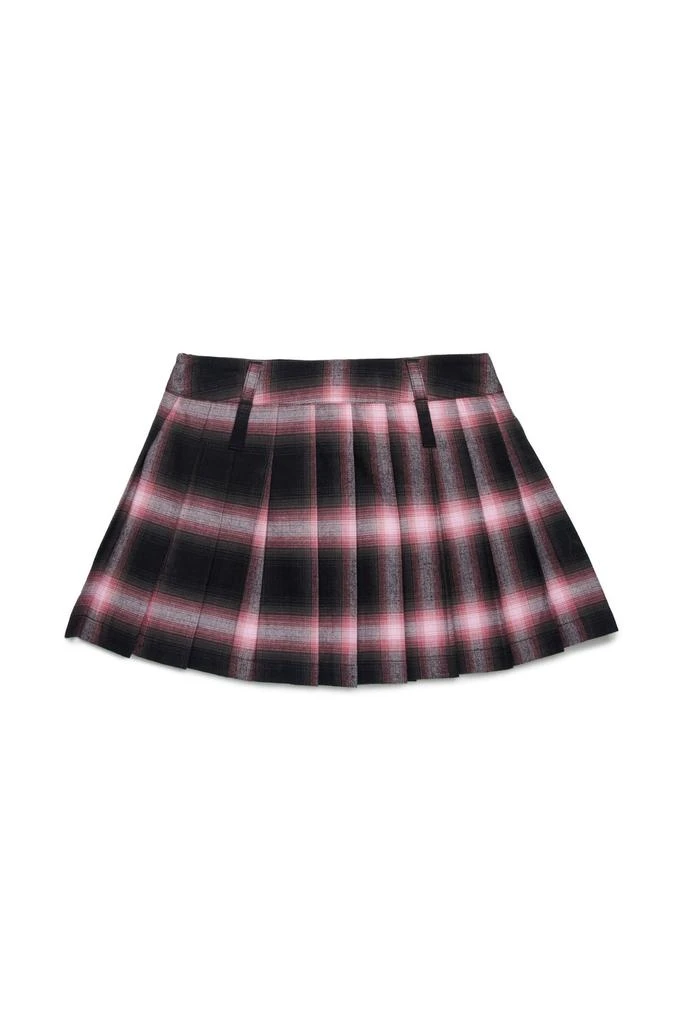 N°21 N°21 Kids Checked Pleated Flannel Mini Skirt 2