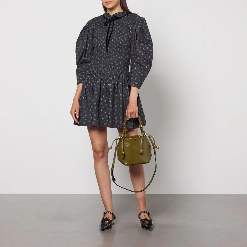 Ganni Ganni Bou Patent Leather-Blend Bucket Bag 2