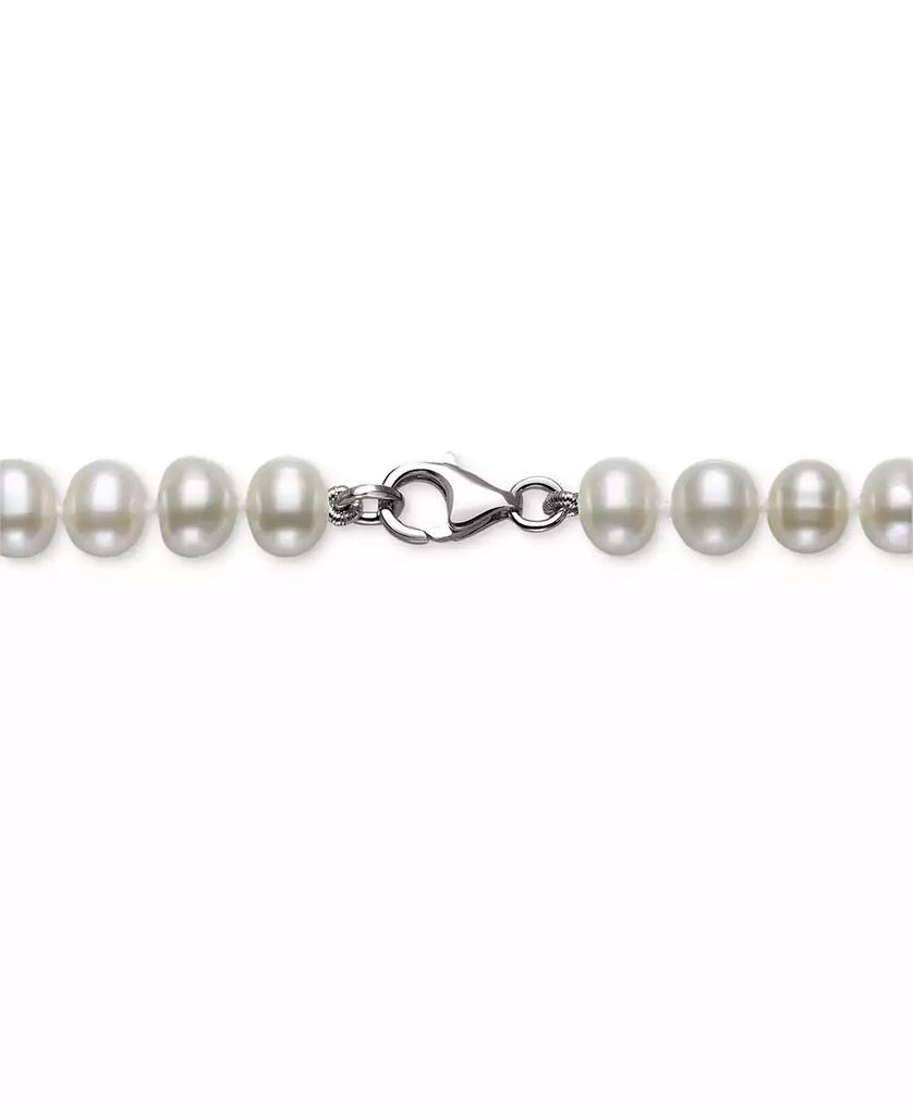 Macy's White Cultured Freshwater Pearl (6mm) Necklace and Matching Stud (7-1/2mm) Earrings Set in Sterling Silver 4