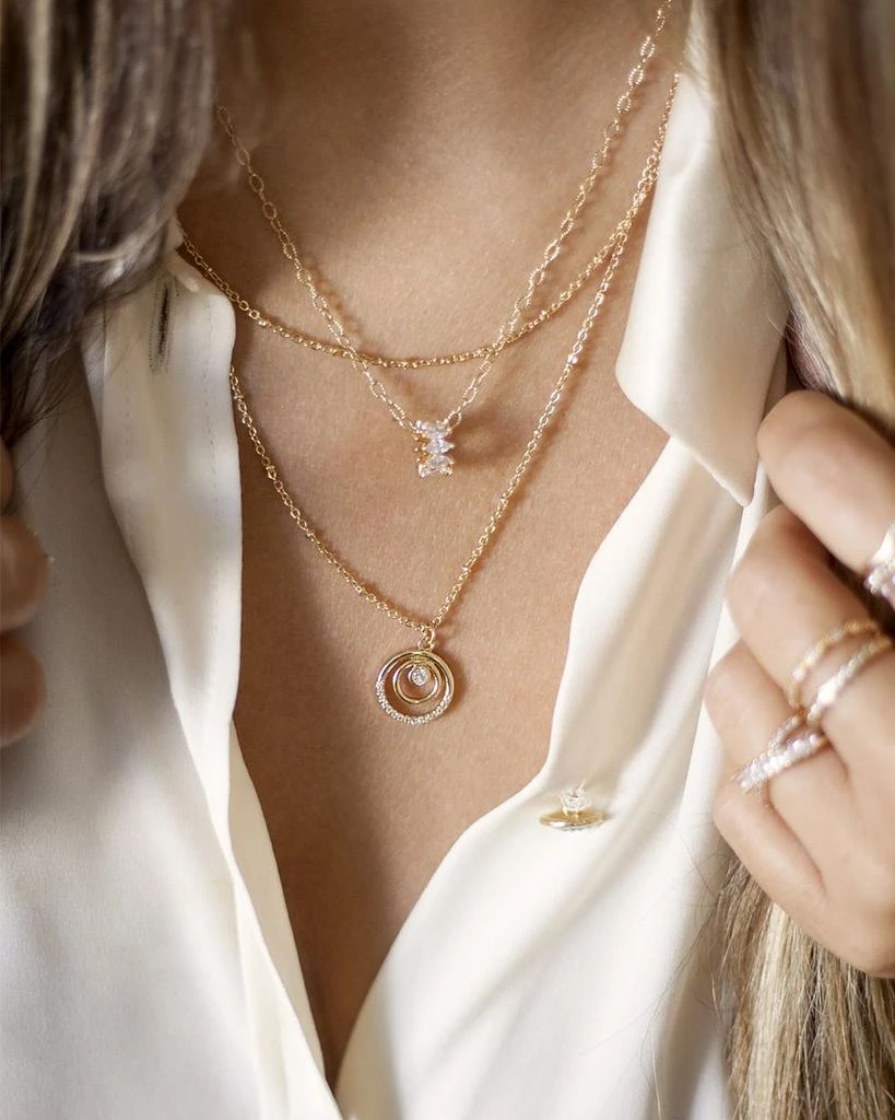 Ettika Jewelry Circles of Crystal Dainty Layered Necklace Set 2