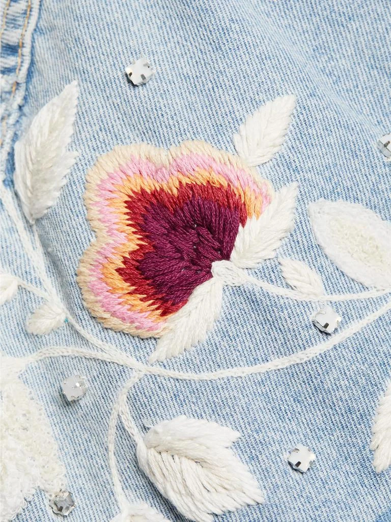 Citizens of Humanity Lena Floral Embroidered Crop Denim Jacket 7