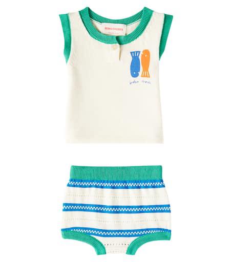 BOBO CHOSES Baby Lucky Fish cotton top and bloomers set
