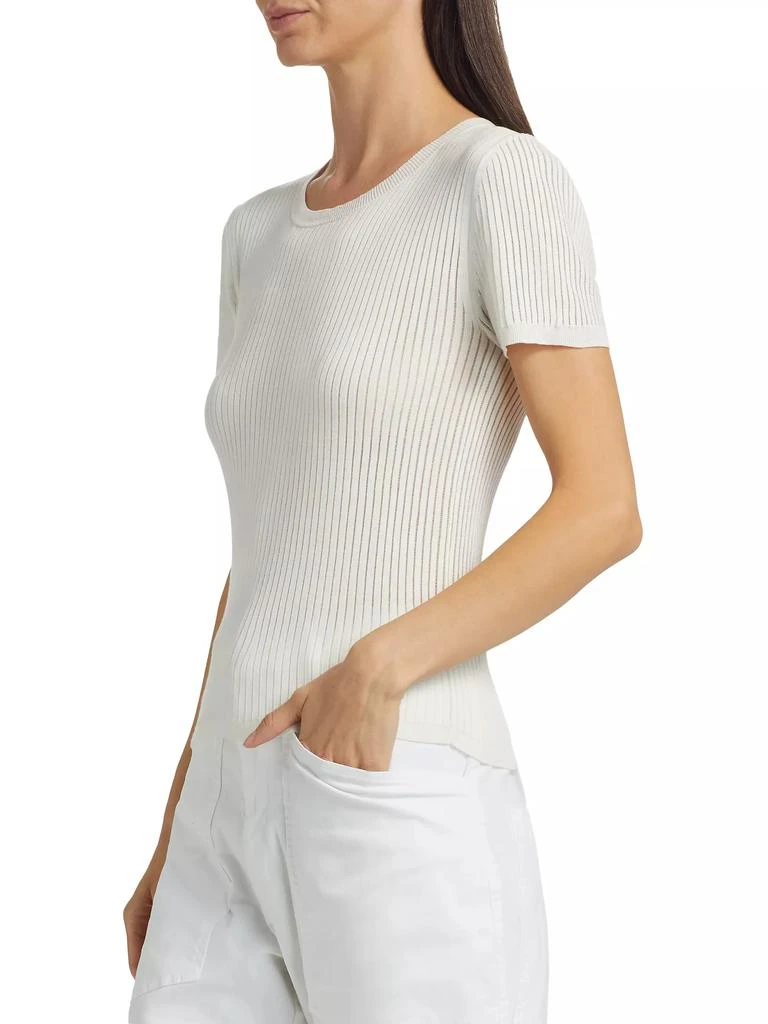 Nili Lotan Zandra Crewneck Cotton Short-Sleeve Sweater 4