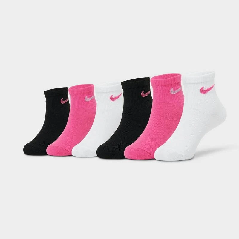  Girls' Toddler Nike Metallic Swoosh Quarter Socks (6-Pack)