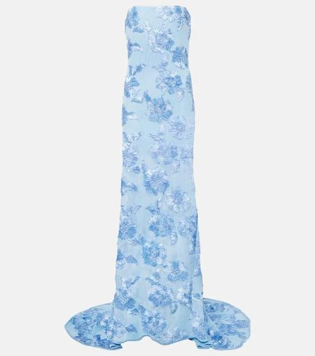 knee length dresses for ladies Ava Women's Loren Mesh Wrap Dress in Blue Coral MD main image 0
