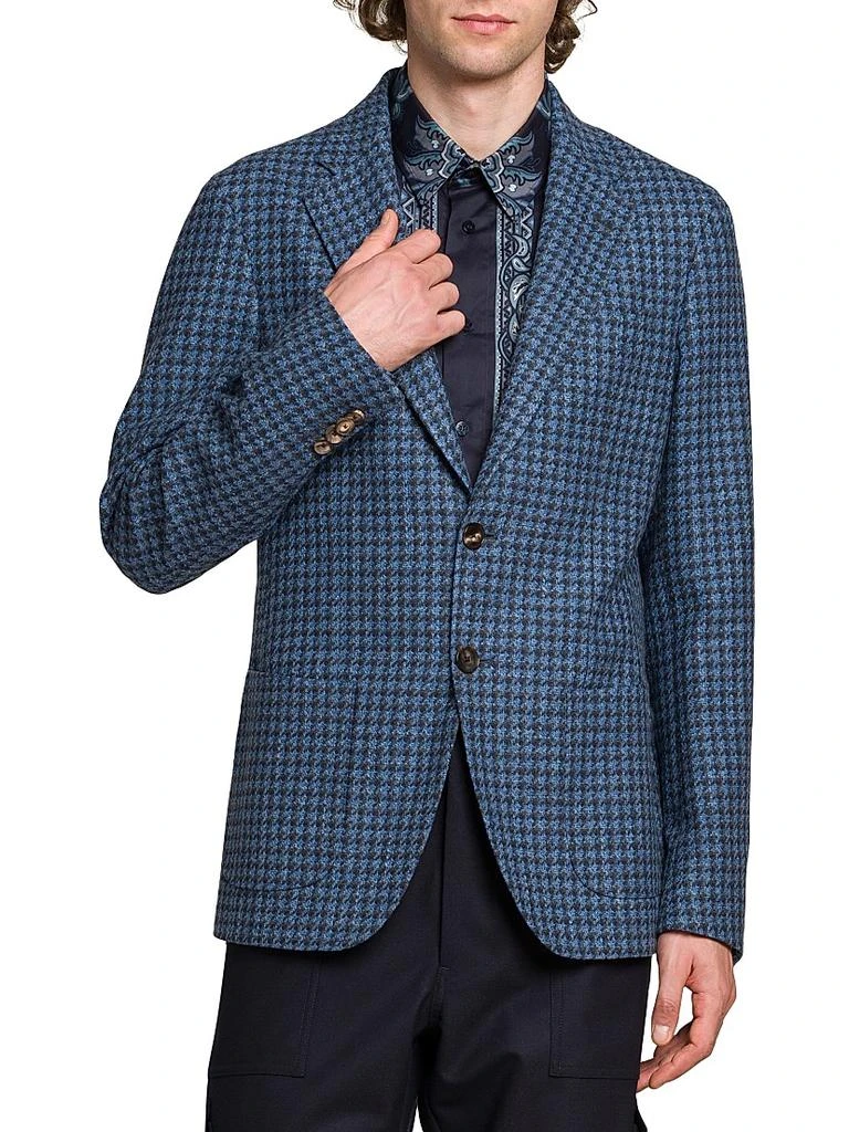 ETRO Houndstooth Wool-Blend Blazer 3