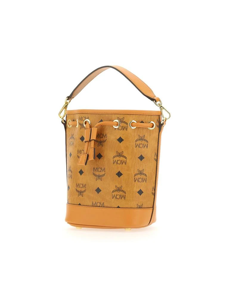 MCM MCM Allover Monogram Pattern Drawstring Bucket Bag 3