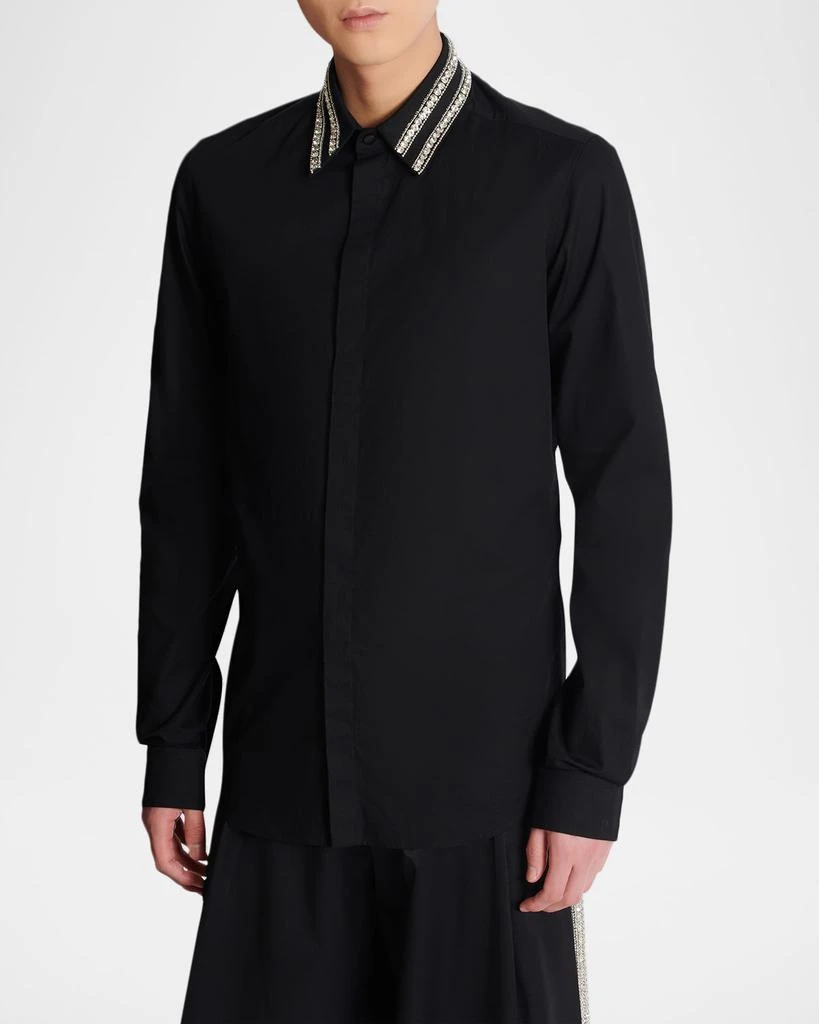 Balmain Men
s Crystal-Collar Cotton Dress Shirt 4