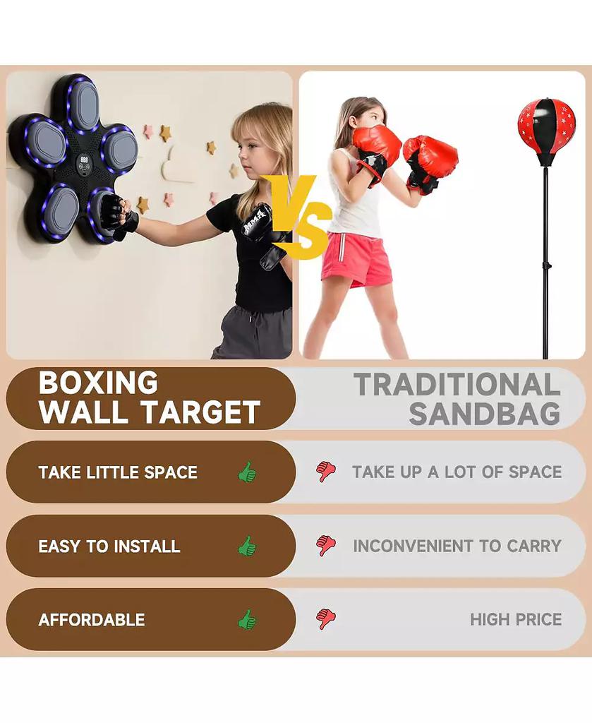 Artudatech Music Boxing Machine for All Ages with 9 Modes & Speed Adjustment, Bluetooth Connectivity, Free Gloves Included