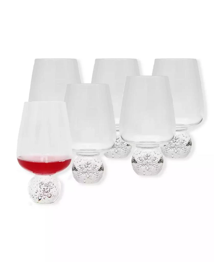 Classic Touch Wine Glasses on Crystal Ball Pedestal, Set of 6