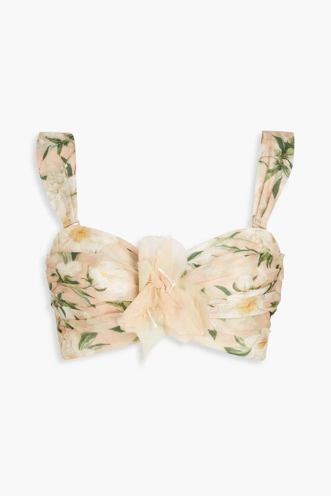 Zimmermann Floral-print linen and silk-blend bra top 1