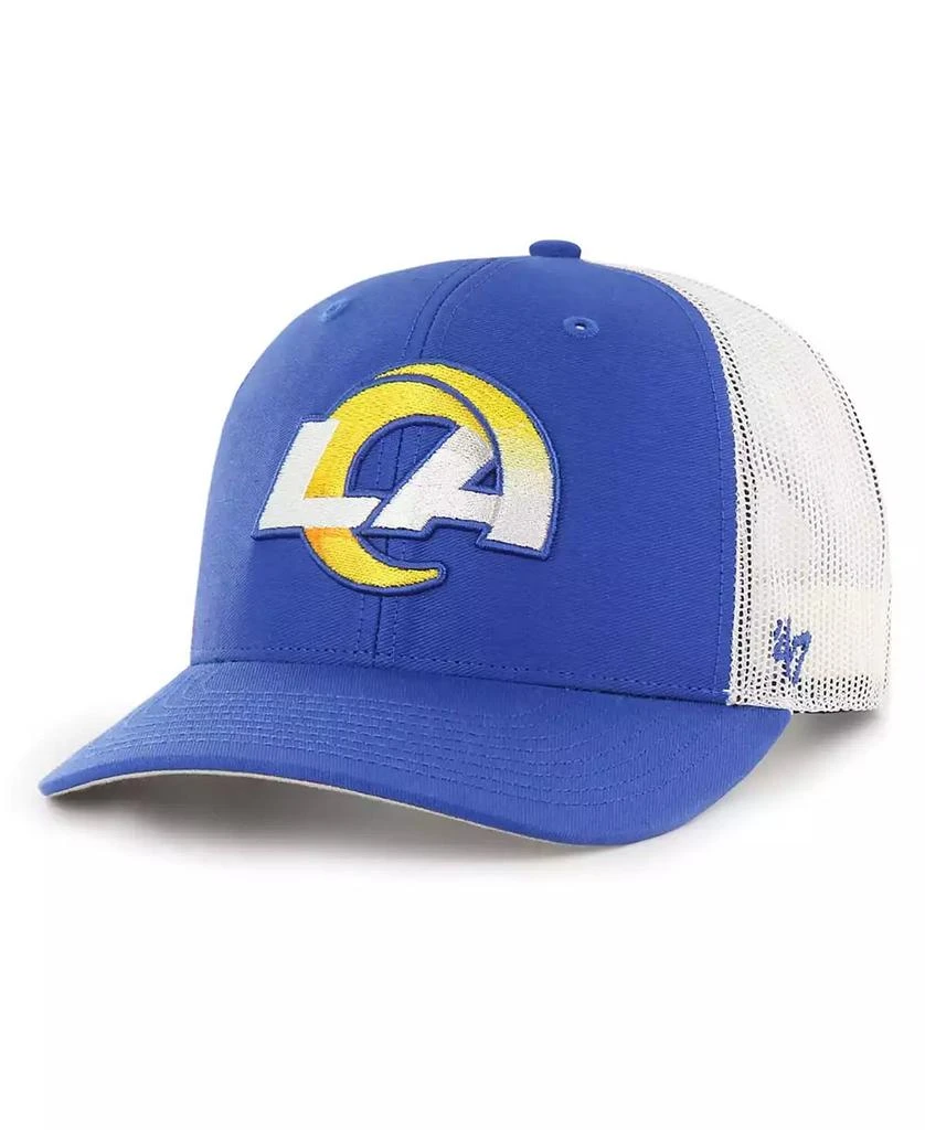 47 Brand Men's Royal, White Los Angeles Rams Trucker Snapback Hat 1