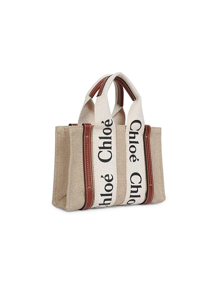 Chloé Mini Woody Linen Top Handle Bag 4
