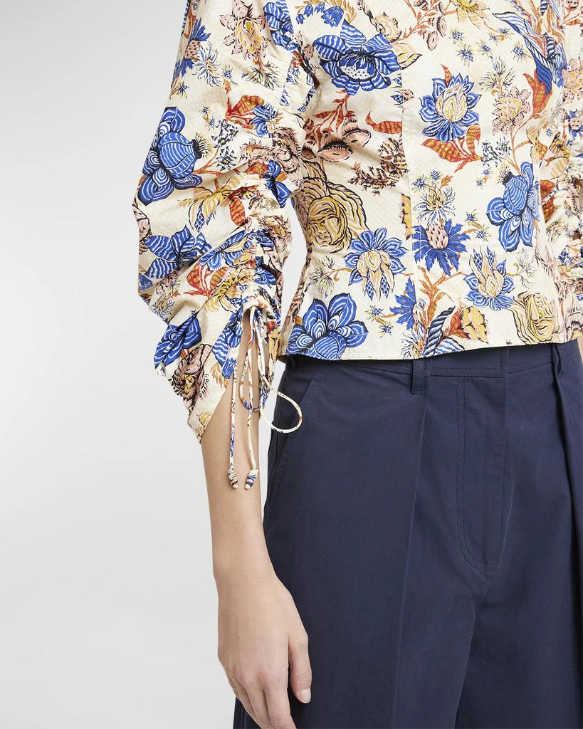 Ulla Johnson Lorna Balloon-Sleeve Floral-Print Cotton Blouse 5