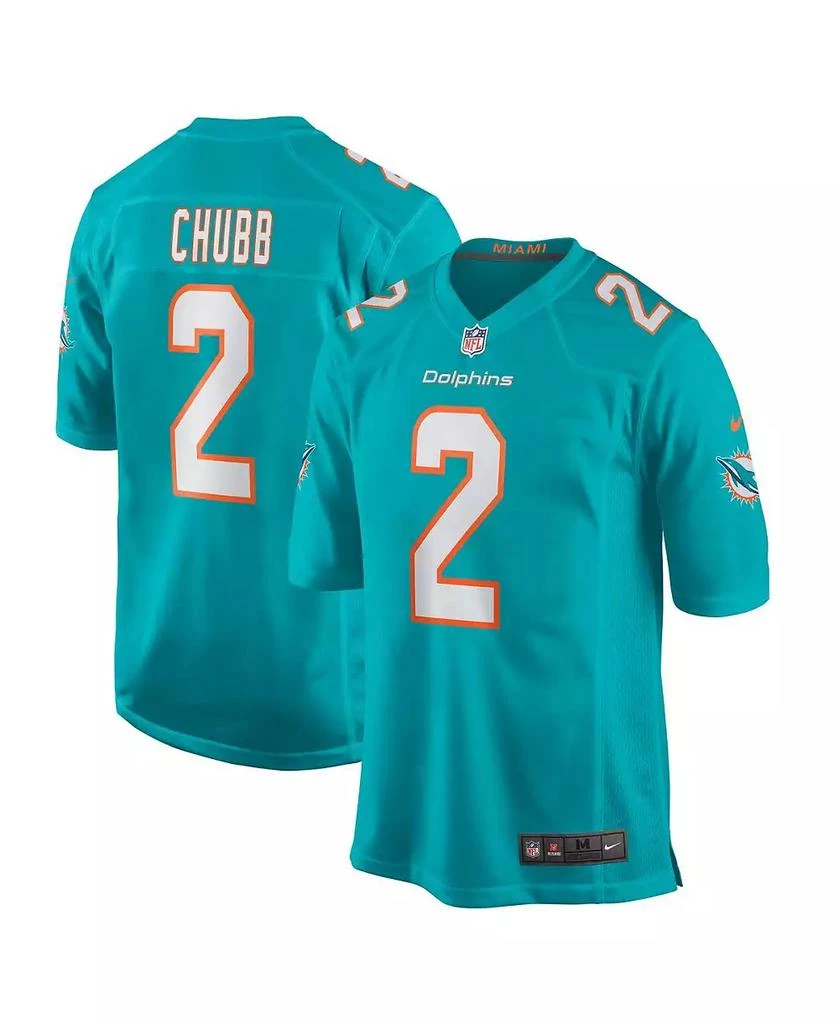 NIKE Men's Bradley Chubb Aqua Miami Dolphins Game Player Jersey 1