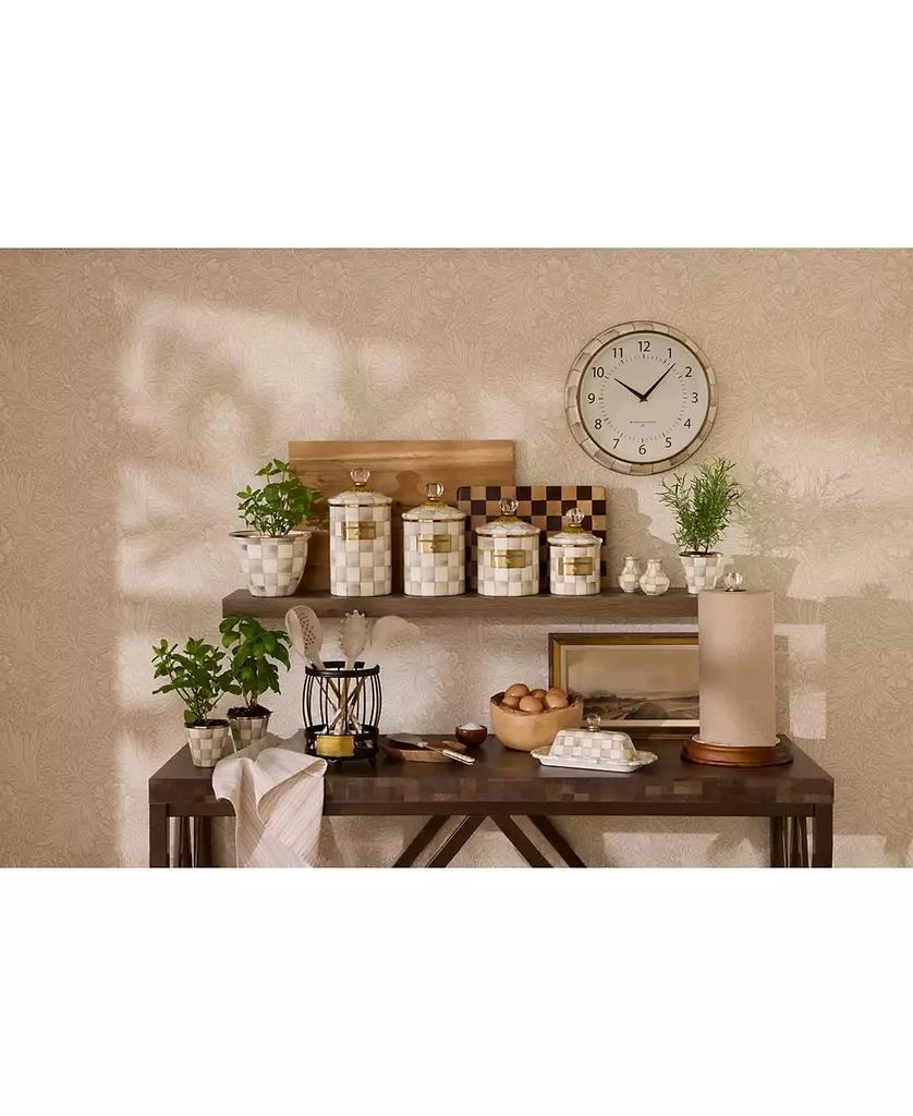 MacKenzie-Childs Mocha Check Wood Paper Towel Holder 2