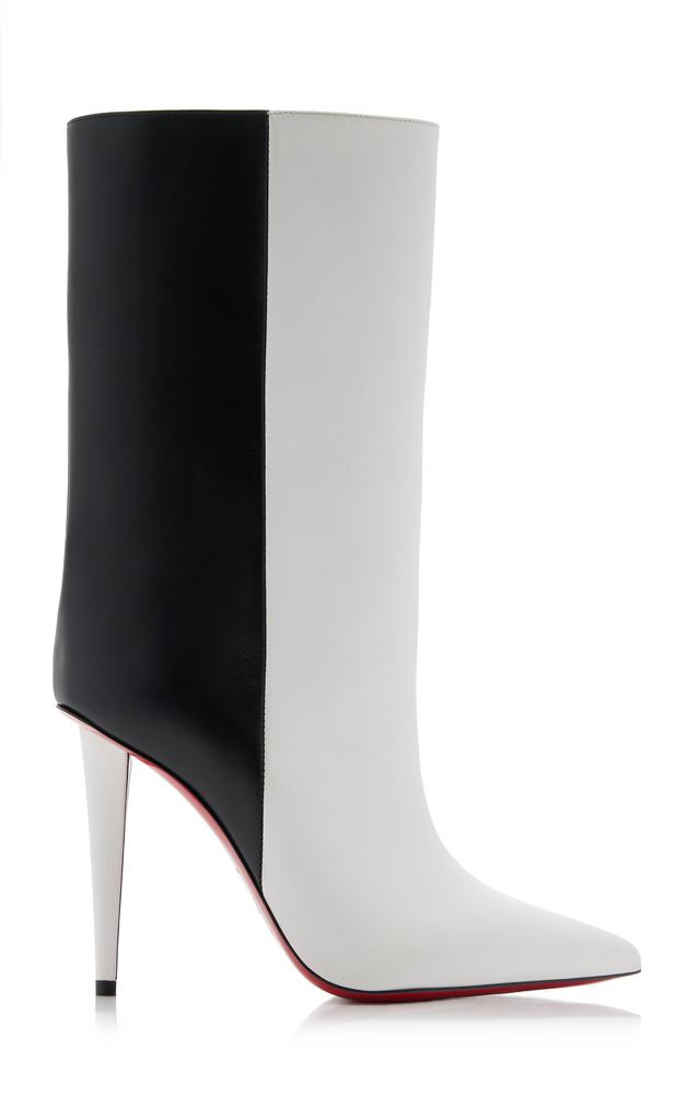 Christian Louboutin Christian Louboutin Astrilarge 100mm Two Tone Leather Ankle Boots Black white IT 37 Moda Operandi Boots BeyondStyle