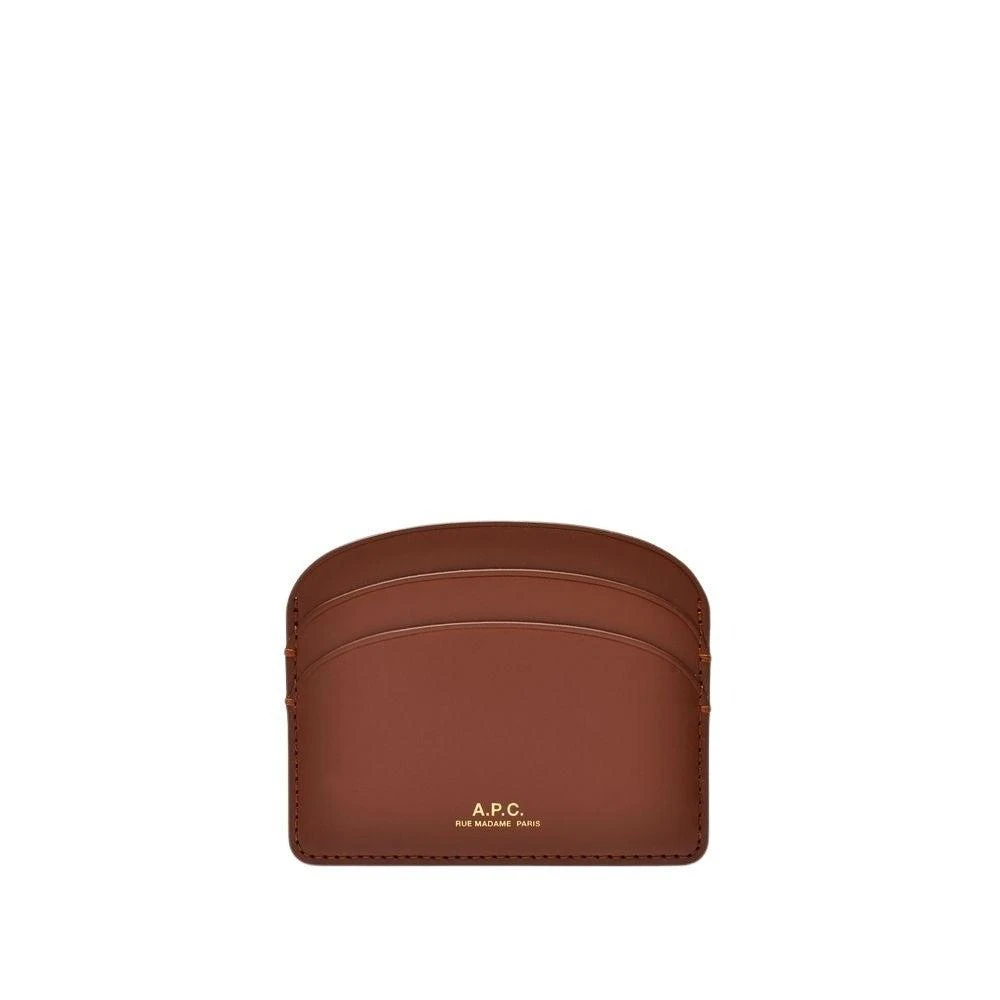 A.P.C. Demi-Lune Card Holder - Hazelnut - Leather