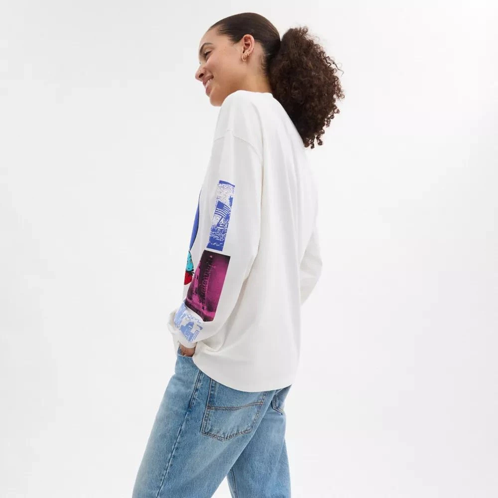 Coach Graphic Long Sleeve T Shirt In Organic Cotton 5