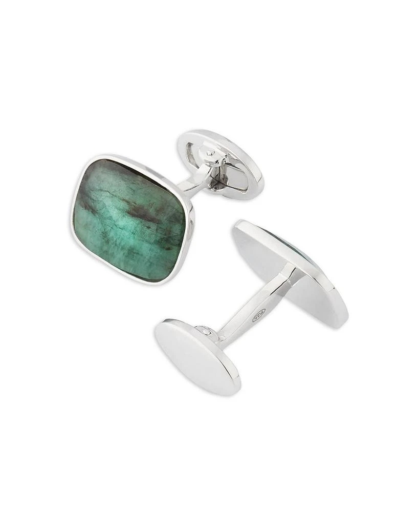 Jan Leslie Emerald Cufflinks in Sterling Silver 4