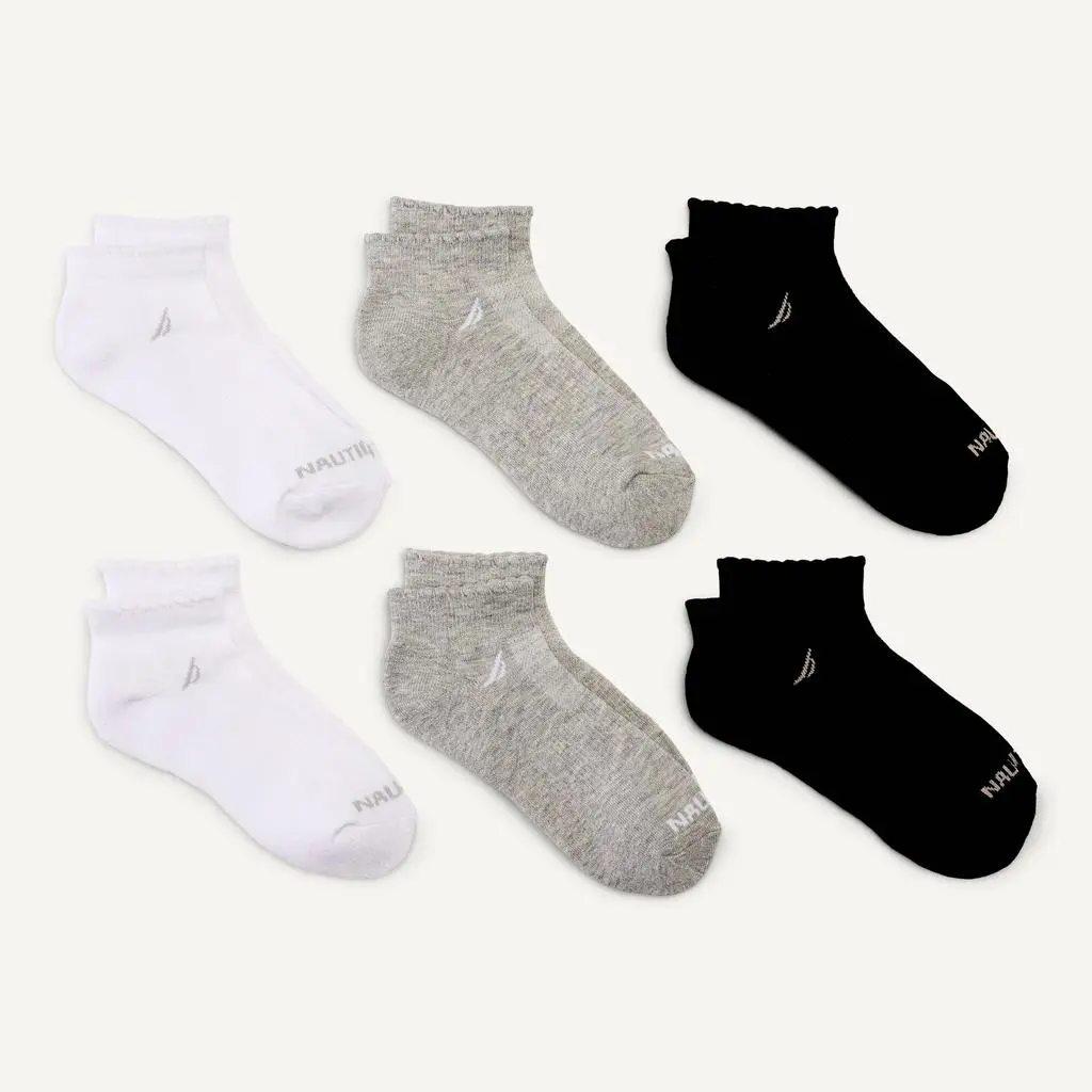 Nautica Womens Athletic Quarter Socks, 6-Pack