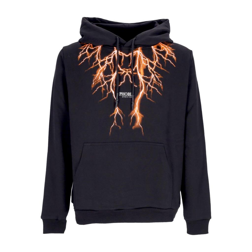 PHOBIA Lightweight Men's Hoodie Lightning Balaclava Hoodie Black/orange