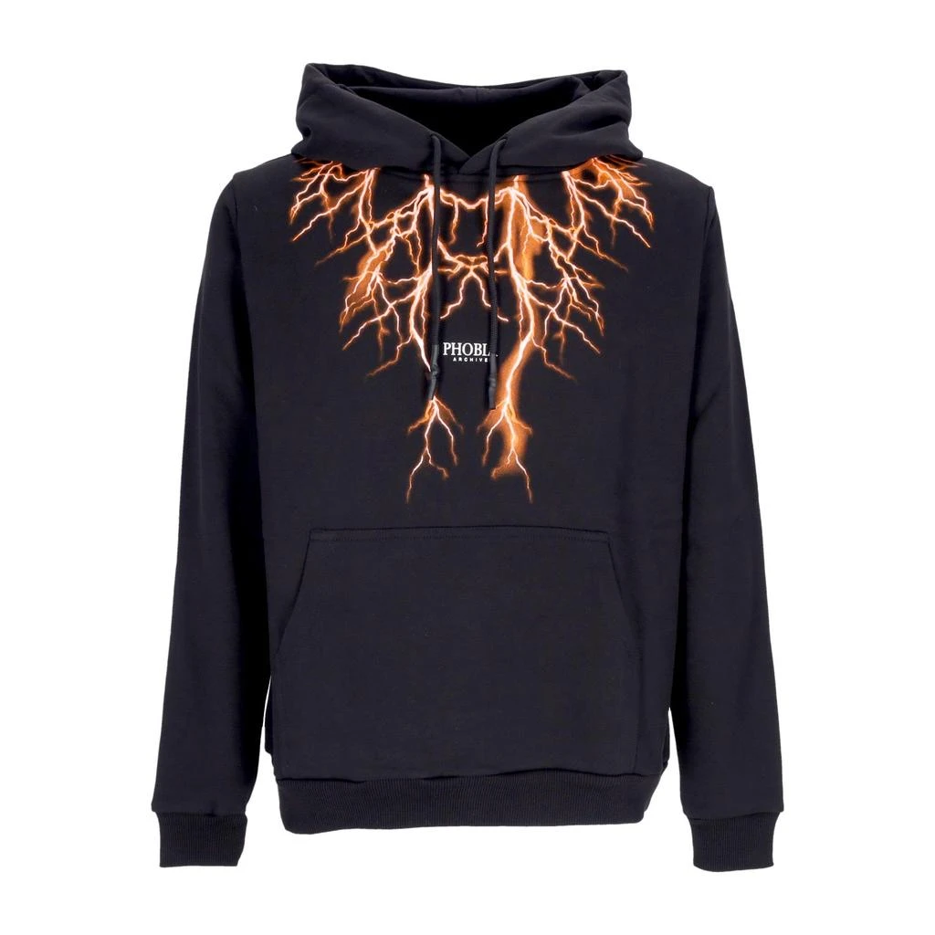 PHOBIA Lightweight Men's Hoodie Lightning Balaclava Hoodie Black/orange 1