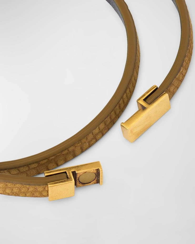 Yves Saint Laurent Leather Double-Wrap YSL Bracelet 4