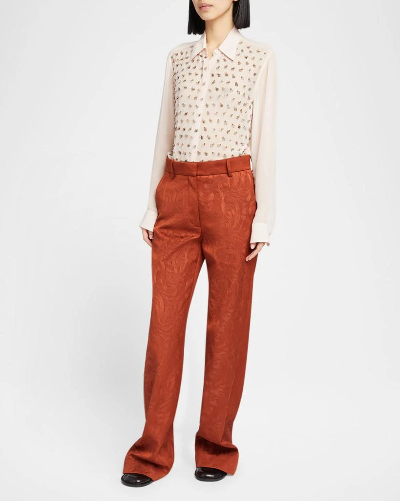 Dries Van Noten Paxy Straight-Leg Jacquard Pants 2