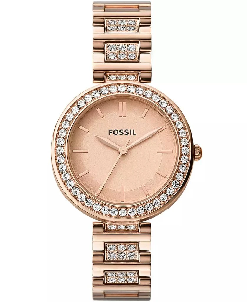 Fossil Women's Karli Three Hand Rose Gold Stainless Steel Watch 34mm 1