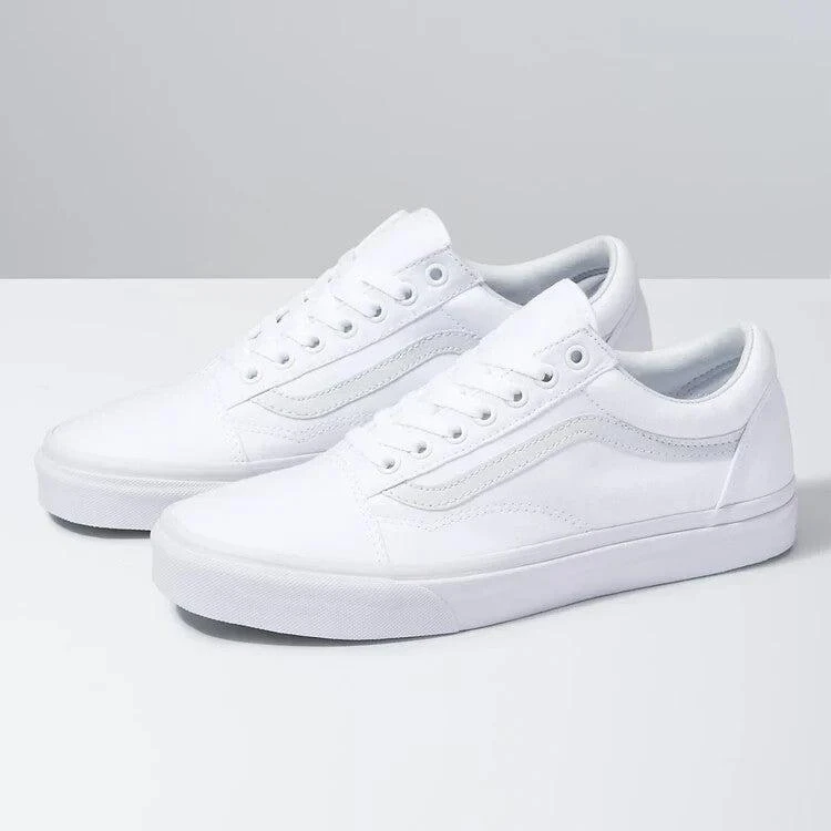 Vans Old Skool VN000D3HW00 Sneaker Men's True White Canvas Skate Shoes FD942 2