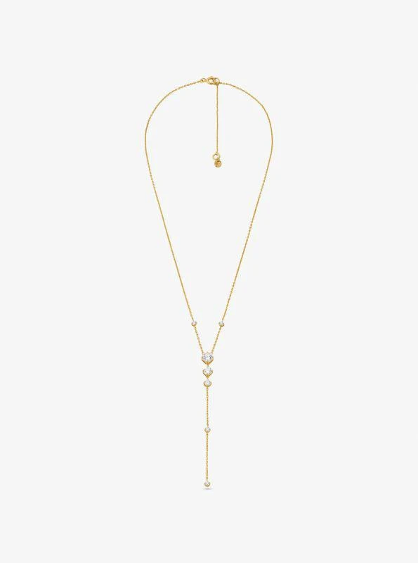 Michael Kors Precious Metal-Plated Sterling Silver Cubic Zirconia Lariat Necklace 2